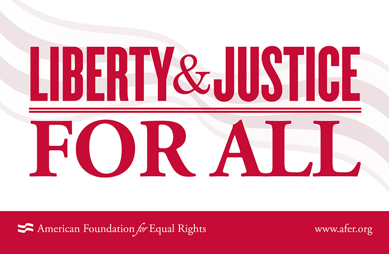 Rally Sign: Liberty and Justice for All
