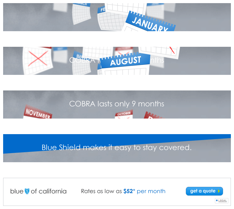 Blue Shield CA Banner Ads: Calendar