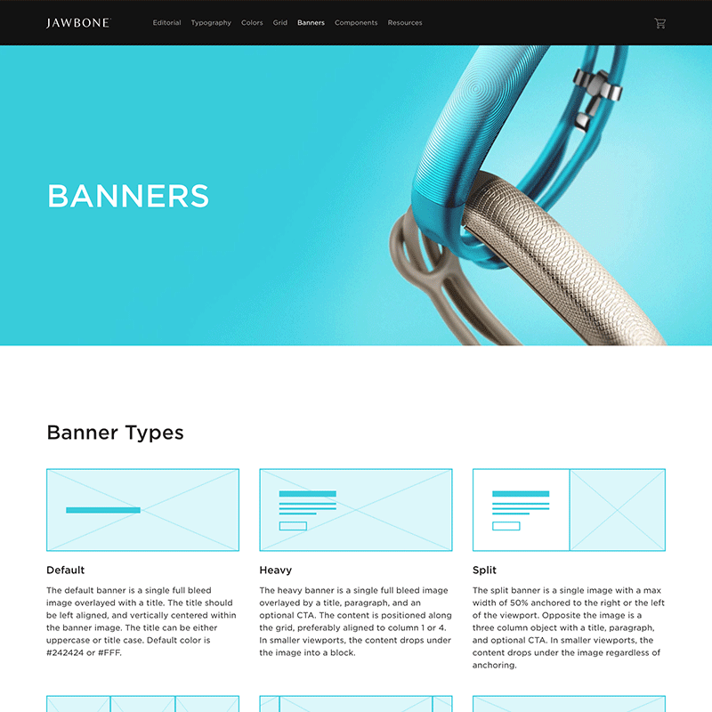 Jawbone design system: banners