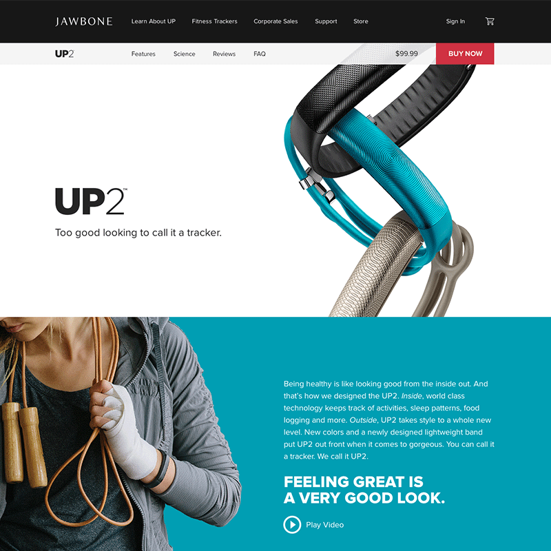 Jawbone Product Page: UP2