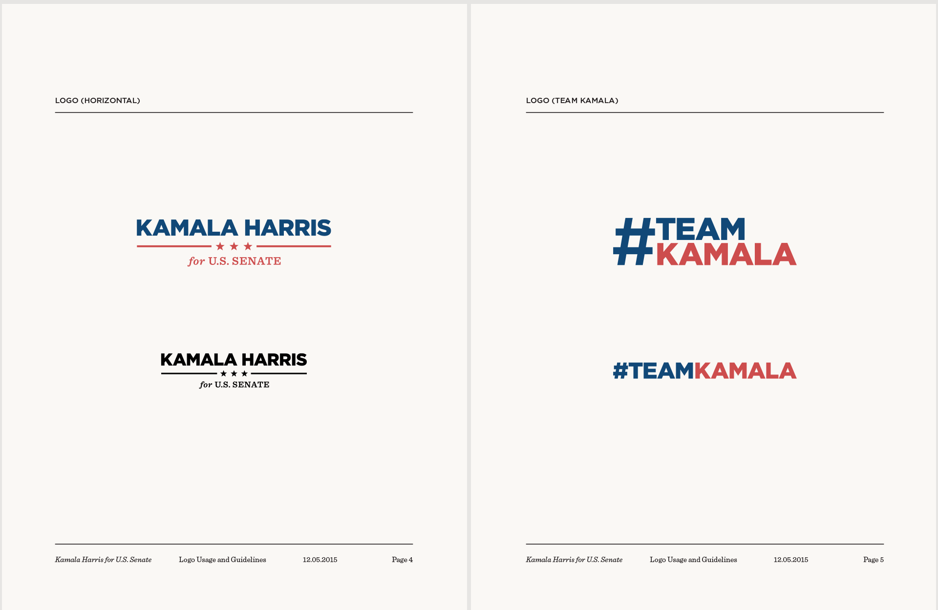 Kamala Harris for U.S. Senate logo guide 2
