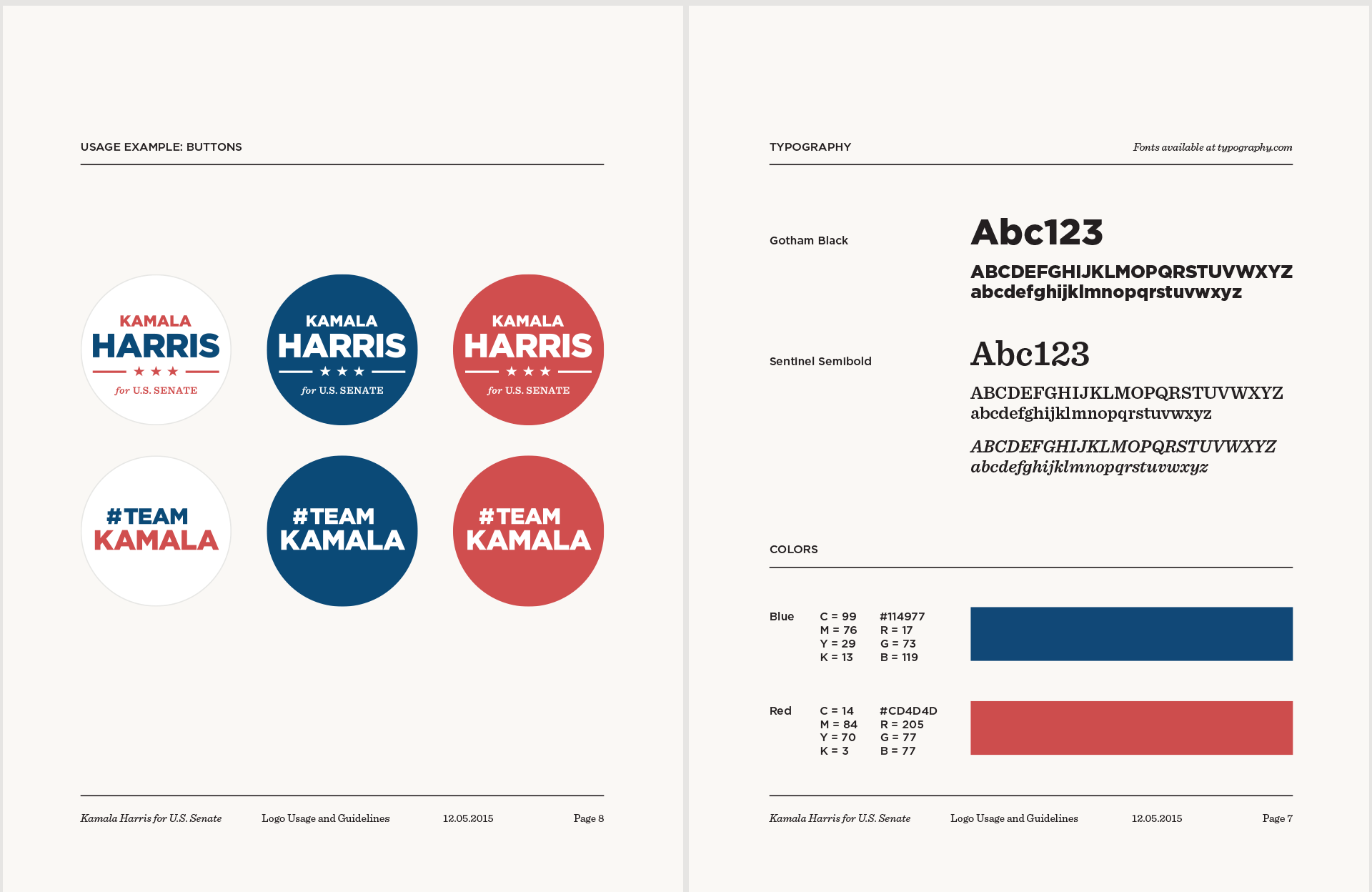 Kamala Harris for U.S. Senate logo guide 4