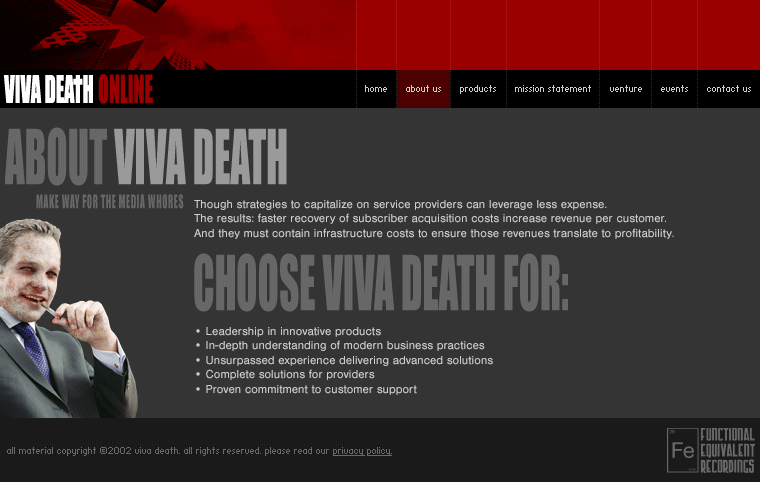 Viva Death About (Band info) Page